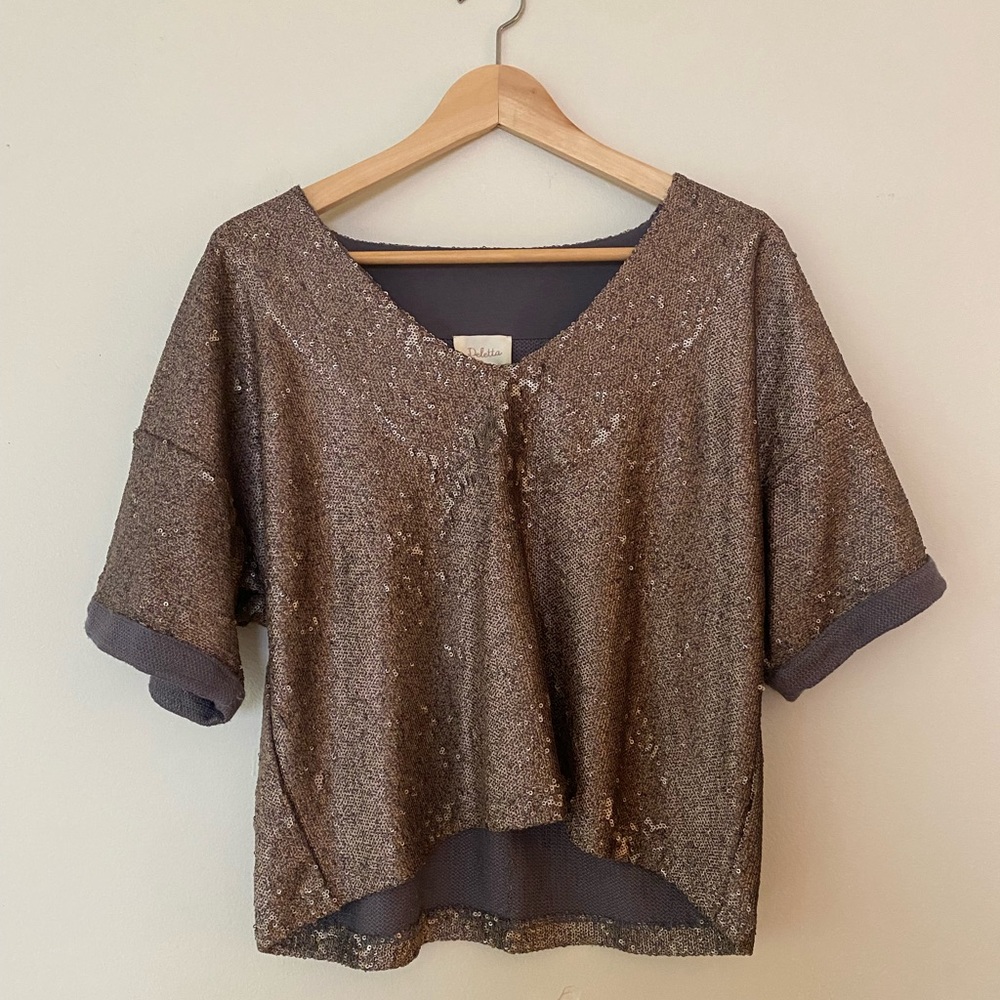 Champagne Sequin Top